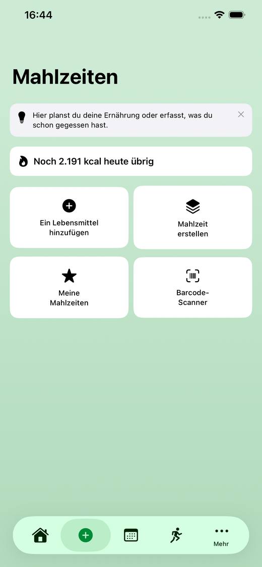 Mahlzeiten erfassen
